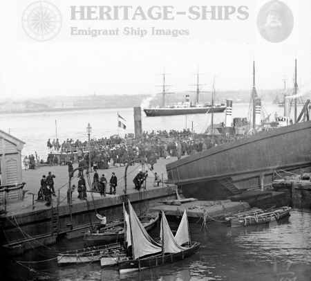 Allan liner embarking emigrants at Liverpool
