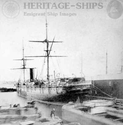 Frisia at New York, Hamburg America Line steamship built 1872 
