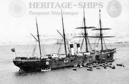 The steamer Egypt at Malta, March 1881 conveying the 75th and 96th Regiments from Portsmouth