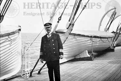 (image for) Saxonia (1) - Capt. J. C. Barr on the boat deck