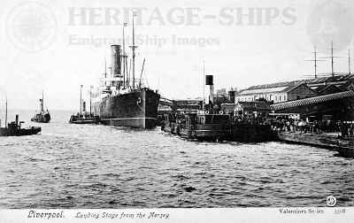 (image for) Saxonia (1) - Liverpool, at the landing stage from the Mersey