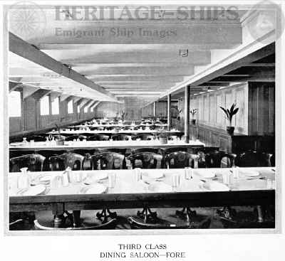 (image for) Cameronia (2) - 3rd class dining saloon - fore