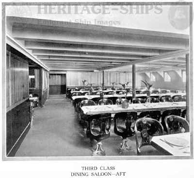 (image for) Cameronia (2) - 3rd class dining saloon - aft