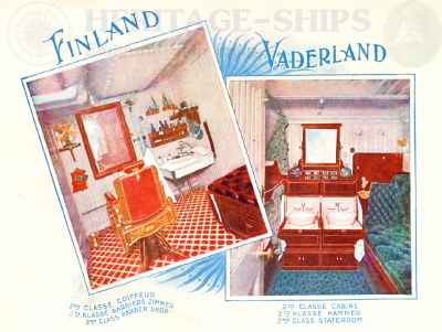 (image for) Finland & Vaderland (2) - barber shop & 2nd class stateroom