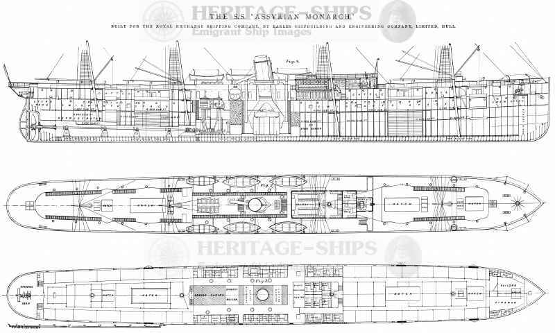 S/S Assyrian Monarch plan