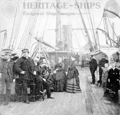 S/S Thuringia, deck scene, Hamburg America Line