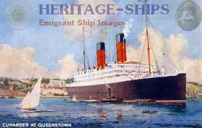 (image for) Cunarder at Queenstown (Cobh)