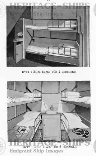 (image for) Dominion Line - 3rd class accommodation – 2-berth and 4-berth cabins.