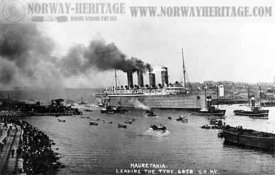 (image for) Mauretania leaving the Tyne