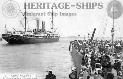 (image for) La Normandie - departing with emigrants