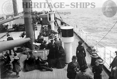 (image for) Saxonia (1), steerage passengers on deck