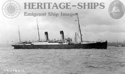 (image for) Teutonic - tall funnels, sheltered promenade decks
