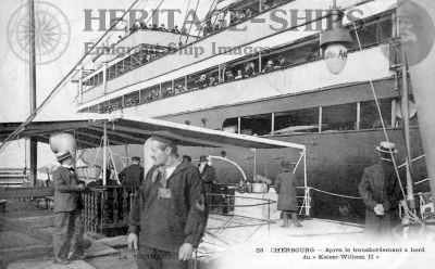 (image for) Kaiser Wilhelm II (2) - & tender Lloyd at Cherbourg