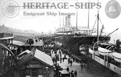(image for) White Star liner at Liverpool landing stage